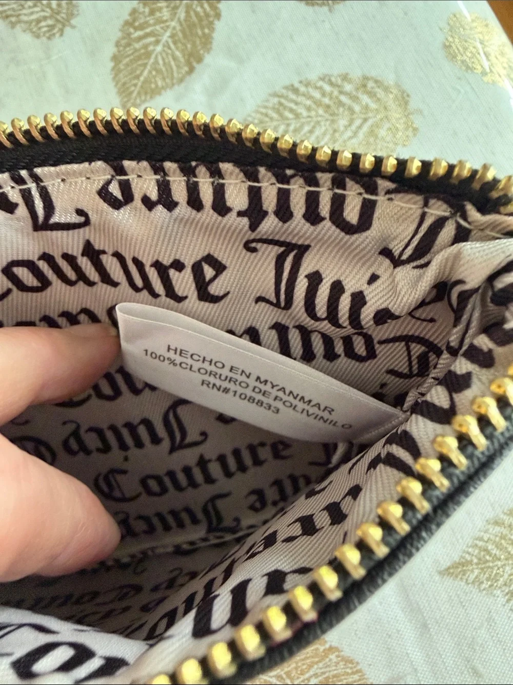 Juicy Couture Romantic Roses Black and floral Makeup Pouch